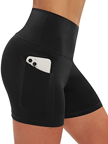 Runhit 3 de cintura alta shorts para mulheres shorts de ioga com bolsos Ginásse