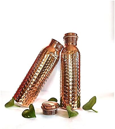 Hammer puro de cobre acabamento para beber água Bottle II Hotel Gym Kitchen School Viagem e capacidade: -1000 mililitros