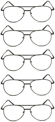 Eye Zoom 5 Pack Unisex Aviator estilo óculos de leitura para mulheres e mulheres