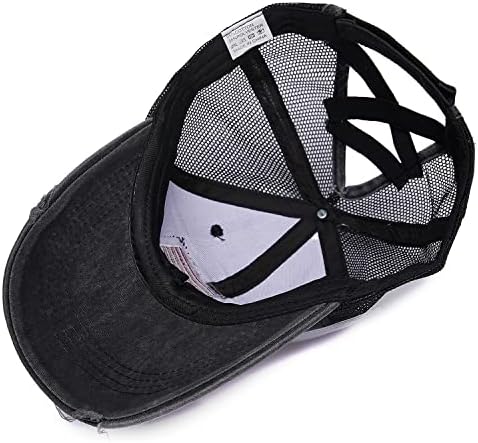 Capinho de beisebol Hot Criss Cross Ponytail Chaping para mulheres envelhecedas bagunçadas de pneu chapéu de chapéu de boné de pônei