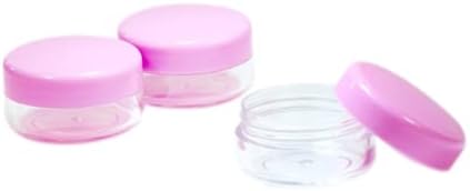 JQYXSS 20 peças 5 recipientes de amostra de grama com tampas, potes de contêineres de boca larga de plástico com tampas rosa, para
