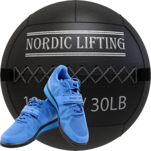 Bola de parede de elevação nórdica 30 lb pacote com sapatos megin tamanho 12 - azul