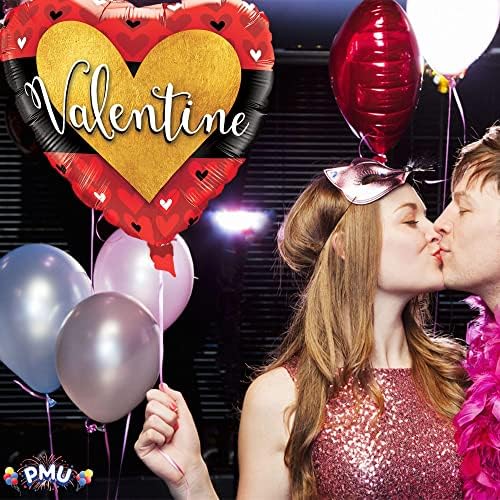 Dia dos Namorados da PMU Valentine Buzned Heart Gold Gold 18 polegadas Mylar-Foil Balloon PKG/1