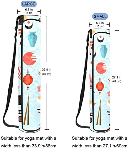 Elementos de cultura japonesa Bolsas de ioga de ioga saco de transporte de ioga full-zip para homens, exercícios portador de