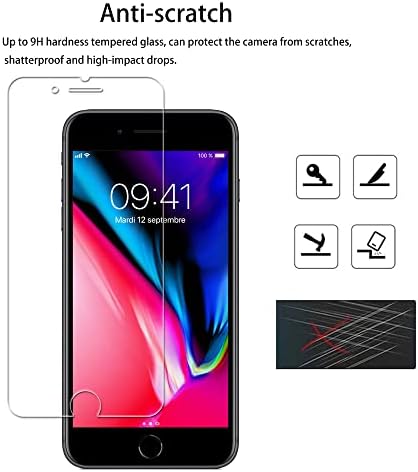 HKKAIS [2 pacote] Protetor de tela de vidro compatível para iPhone8 plus / iPhone7 Plus de vidro temperado com quadro de instalação fácil
