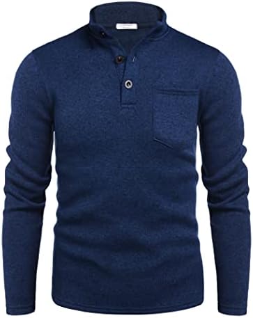 Coofandy Men's Casual Henley Pullover Sweetshirt Térmico Sweater Slim Fit