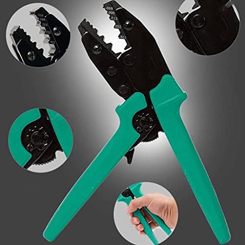 GXBPY Terminal Hexagonal Ratchet Crimping Alicate, alicate de pressão com design de alça verde