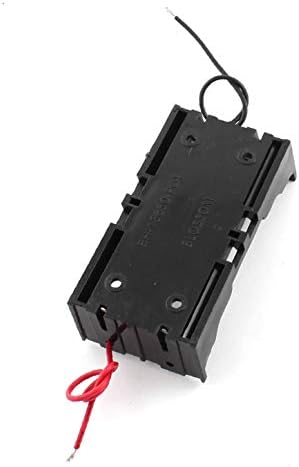 X-Dree retângulo preto de plástico preto 2 fios 2 slot em 2 x 3,7v 18650 Caixa de caixa da bateria Battery Caixa de