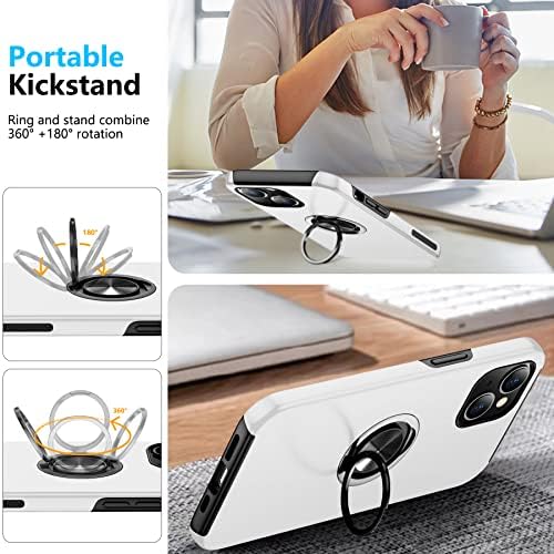 TEMDAN para iPhone 13 mini capa, com 360 ° Rotative Magnetic Ring Suports Kickstand Slim Fit de 13 pés de grau de serviço pesado