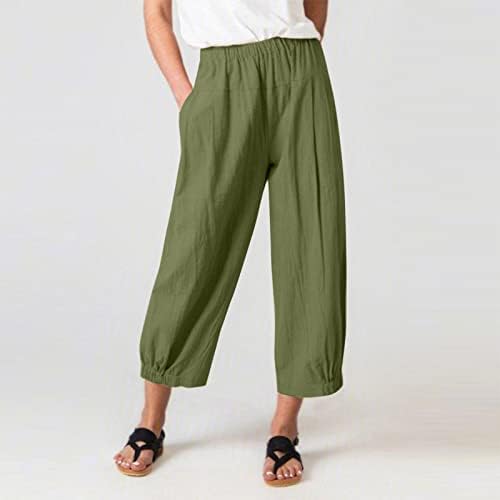 Lcepcy Women's Capri Yoga Pants Summer Wide Leg Logo Lounge Capris Sortplants com bolsos