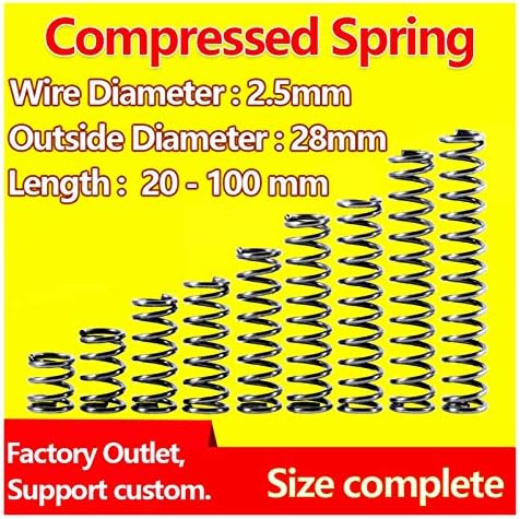 Adioli Compressão Spring Slope Release Retorno Retorno Compressão Fio de mola Diâmetro de mola de 2,5 mm, diâmetro externo