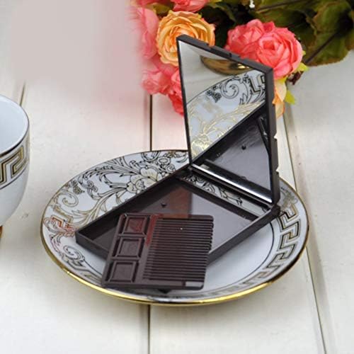 FRCOLOR MLAÇÃO MELHOR MELHOR 2PCS Moda de chocolate espelho de bolso compacto espelho cosmético com pente Acessórios de maquiagem de mulheres marrom escuro marrom claro para o quarto de casa espelho portátil