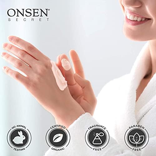 Onsen Secret Complete Japonês Cuidados com as unhas e anti -envelhecimento Kit de creme para as mãos - arquivo de unhas profissionais e buffer, bloco de 3 vias com almofadas de substituição, creme de cutícula para fortalecimento da unha e loção de mão anti -envelhecimento