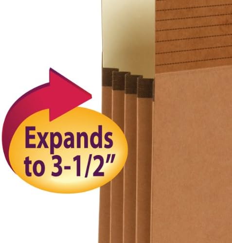 Bolsos Smead® Easy Grip®, expansão de 3 1/2 , tamanho legal, 30% reciclado, redrope, pacote de 25