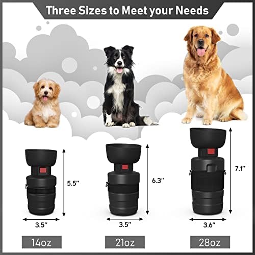 Garrafa de água de cachorro 21 onças, garrafa de água de estimação Squeeze para cães tigela portátil para viajar para caminhada,