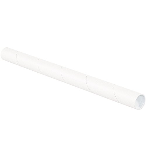 Tubos de correspondência com tampas, 1-1/2 x 15, branco, 50/estojo
