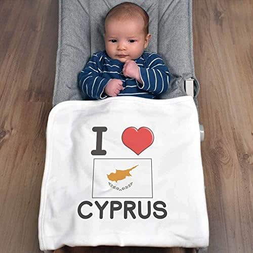 Azeeda 'eu amo Cypre' Cotton Baby Blain / Shawl