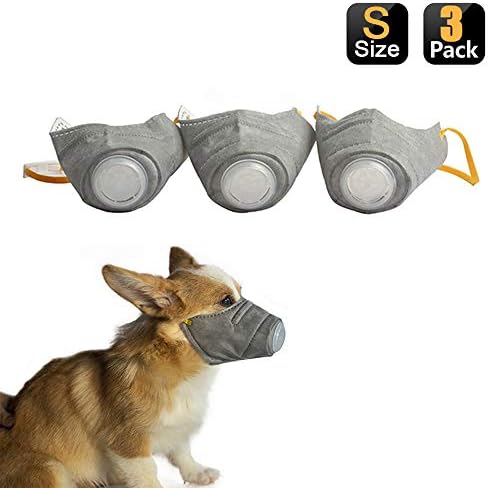 Máscara do respirador de cachorro Yeebline, 3 pacote de 3 pacote de cão respirável Ajustável Máscara de cobertura da boca