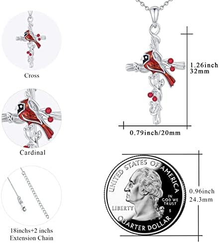 Gujusu 925 colar de cardeal de prata esterlina para mulheres colar de pássaro pendente de animal colar de jóias cardinais quando os
