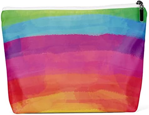 Bolsa de maquiagem à prova d'água Zcyxuuw bolsa de lavagem de cosméticos para mulheres decoração de arco-íris festas de arco-íris fontes de arco-íris presentes de arco-íris para garotas de gravação de aniversário tie-dye padrão