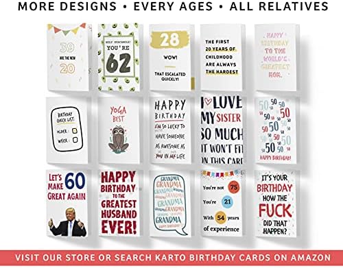 Doce cartão de aniversário engraçado para ele, grande 5,5 x 8,5 de aniversário para marido, cartão de aniversário para esposa - cartão