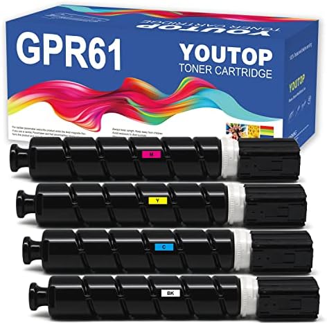 Youtop 4PK Remanufatured GPR-61 GPR61 Substituição do cartucho de toner GPR61 para a Canon Imagerunner Advance DX C5840I