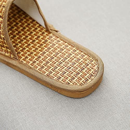 Thuizen mens tatami bambu chinelo, sandálias de palha no verão, chinelo de vime de grama de madeira em casa para