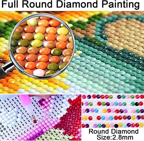 Clendo 2 Pack Kits de pintura de diamante para adultos, DIY Eagle American Flag Gem Art Craft Paint com diamantes