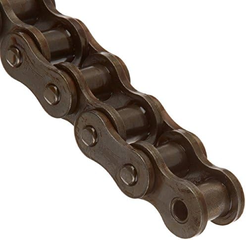 Tsubaki 80htrb Ansi Chain de rolos da série HT pesada, fita única, arbitragem, aço carbono, #80 ANSI No., 1 pitch, 5/8 diâmetro do rolo, largura do rolo de 5/8 , 3630 libras de carga, 10ft Comprimento