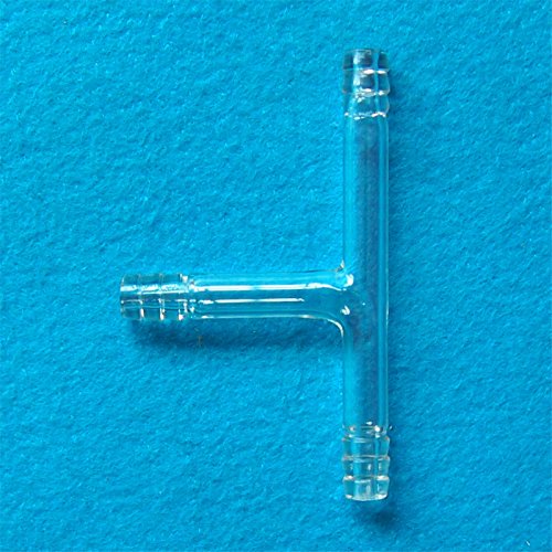 Tubo do conector T de vidro Deschem, conexão de mangueira de 10 mm, adaptador de tee de laboratório, copo de laboratório