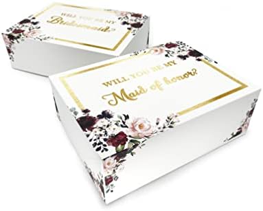 Todo o Gold Up Gold Foil Bridesmaid Proposta Caixa