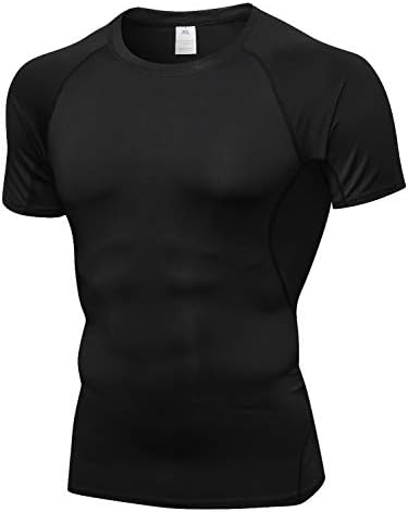 Camadas da base de compressão atlética masculina Camisas de manga curta T-shirt Cool Dry Undershirts Gym Tops Running Tops