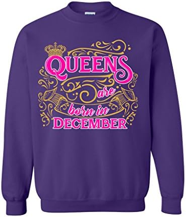 Queens nascem em dezembro Coroa Funny DT Crewneck Sweatshirt