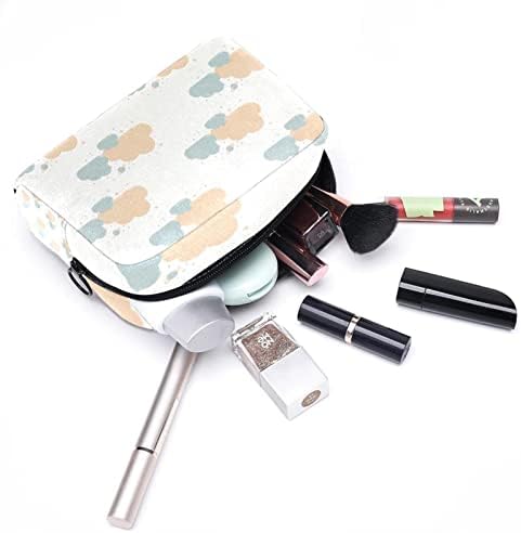 Bolsa de maquiagem em nuvem bolsa de estacas de trem portátil fofa para mulheres, beleza com zíper de maquiagem saco de armazenamento