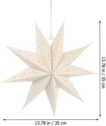 Frcolor Decoração de casamento papel estrela lanterna 3pcs Ornamento de Natal Capas de abajurs pendurados para decoração