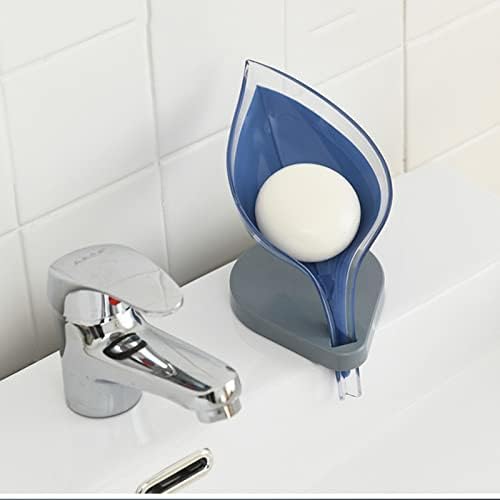 E-Outstanding Soap Soap Soap Bandey Solder em forma de folha com xícara de sucção de silicone para bancada da cozinha do banheiro,