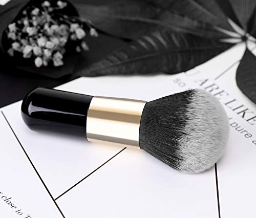 Escova de maquiagem de pó Luxspire, escova plana kabuki, escova de maquiagem grande de maquiagem mineral mineral mineral
