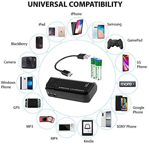 SUCCEST4SPORT Portátil AA Carregador de viagem de bateria trabalha para o LG Bello II e o recarregador de emergência com luz