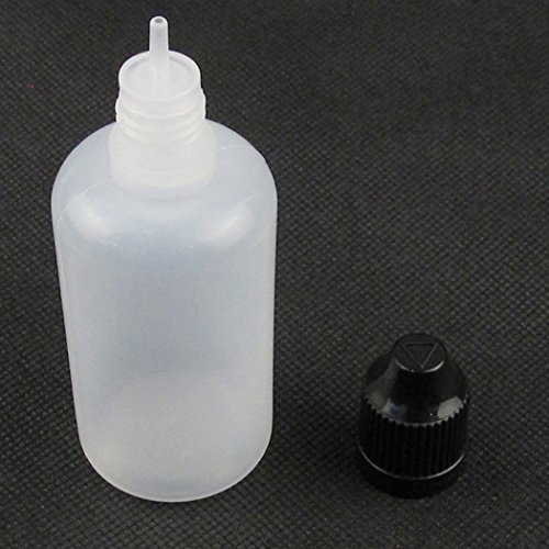 50 ml de garrafa LDPE Sóia a maioria dos colírios líquidos com tampa à prova de crianças e ponta fina de 10pcs Cap preta