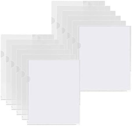 Pastas de arquivo de plástico de 12 PCs ZFYOUNG 12 PCS, bolsos claros do projeto, tamanho A4/ letra em cores transparentes, protetores