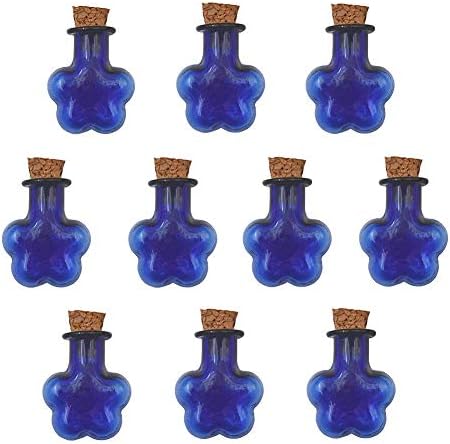 10 peças mini garrafa de vidro de cor, frascos fofos com cortiça desejando pingente de frasco de vidro de garrafa de cortiça