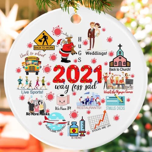 2021 Ornamentos de árvore de Natal, Decor de Decorações de Árvores de Natal, Decorações de Natal ao ar livre Indoor,