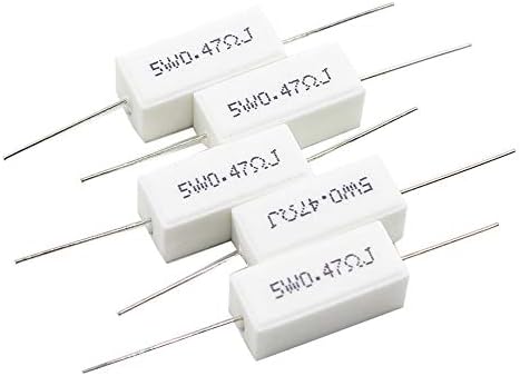 Touhia 10pcs Wirewound Ceramic Resistor 5W 0,47ωJ Resistor de cimento sem indução
