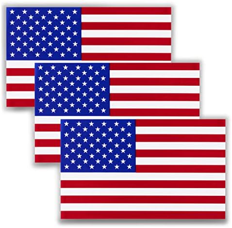 American Flag Decal Janela Cabras 3 Pacote Decalques de carro de vinil adesivos estáticos não adesivos 3 x 5 polegadas Ideal para casa, veículos, caminhões, RV, Jeep Windshields e Windows traseiro