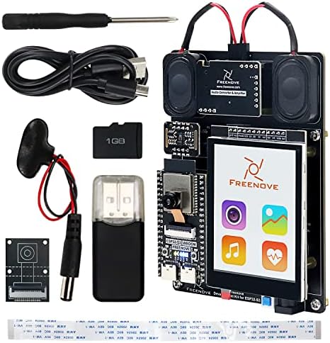 Kit de Desenvolvimento de Freenove para Esp32-S3, Câmera de Faixa sem fio de câmera integrada Sensor de frequência cardíaca Tela de toque colorida, código do tutorial