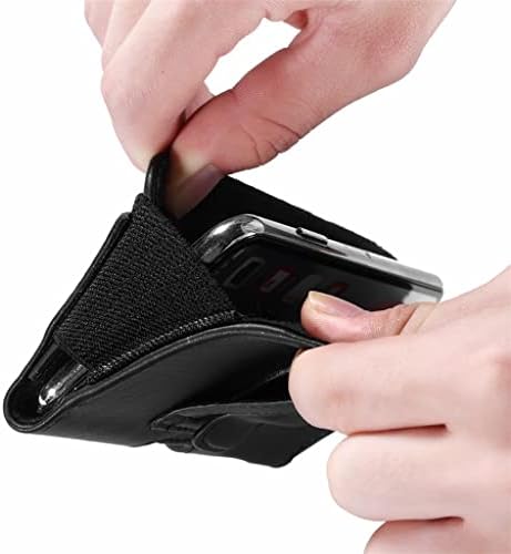 N/A Pacote universal de cintura de capa de couro genuíno com slot de cartão e clipe de correia para bolsa de bolsa de