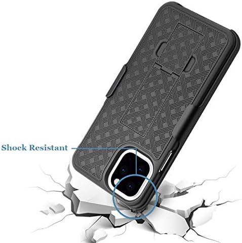 Coldre de clipe de cinta de caixa compatível com boost móvel iphone 11 pro - tampa giratória cover de kickstand armadura