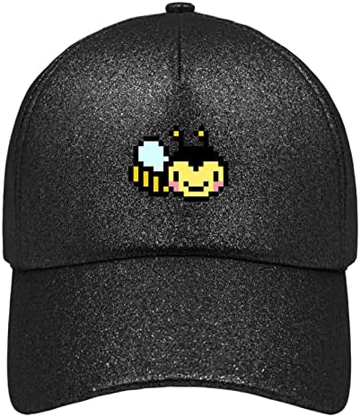 Baseball Cap Pixel Bee Animal Pai Hat para Girl Caps Caps Glitter Glitter para presentes