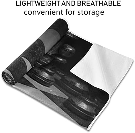 Aunhenstern Yoga Blanket 3D-Black-White-Chess-Battle-Battle Towel Yoga Mat Toalha