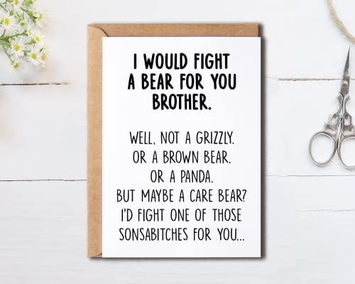 Eu lutaria com um urso para você, irmão, presente de formatura para o irmão da irmã irmã mãe pai amigo presente engraçado